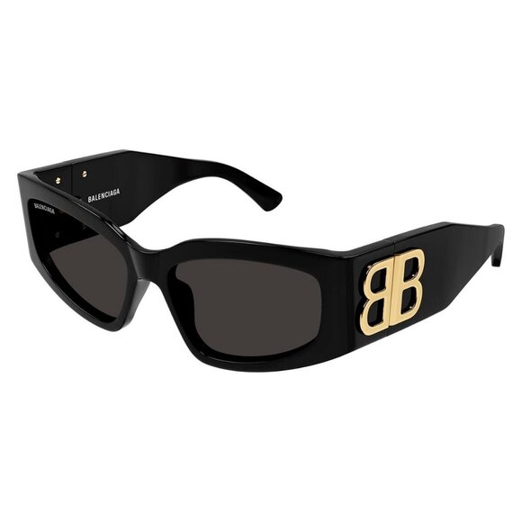 New Authentic  BALENCIAGA Everyday Black Square BB0321S 002 Sunglasses Women - Picture 1 of 6